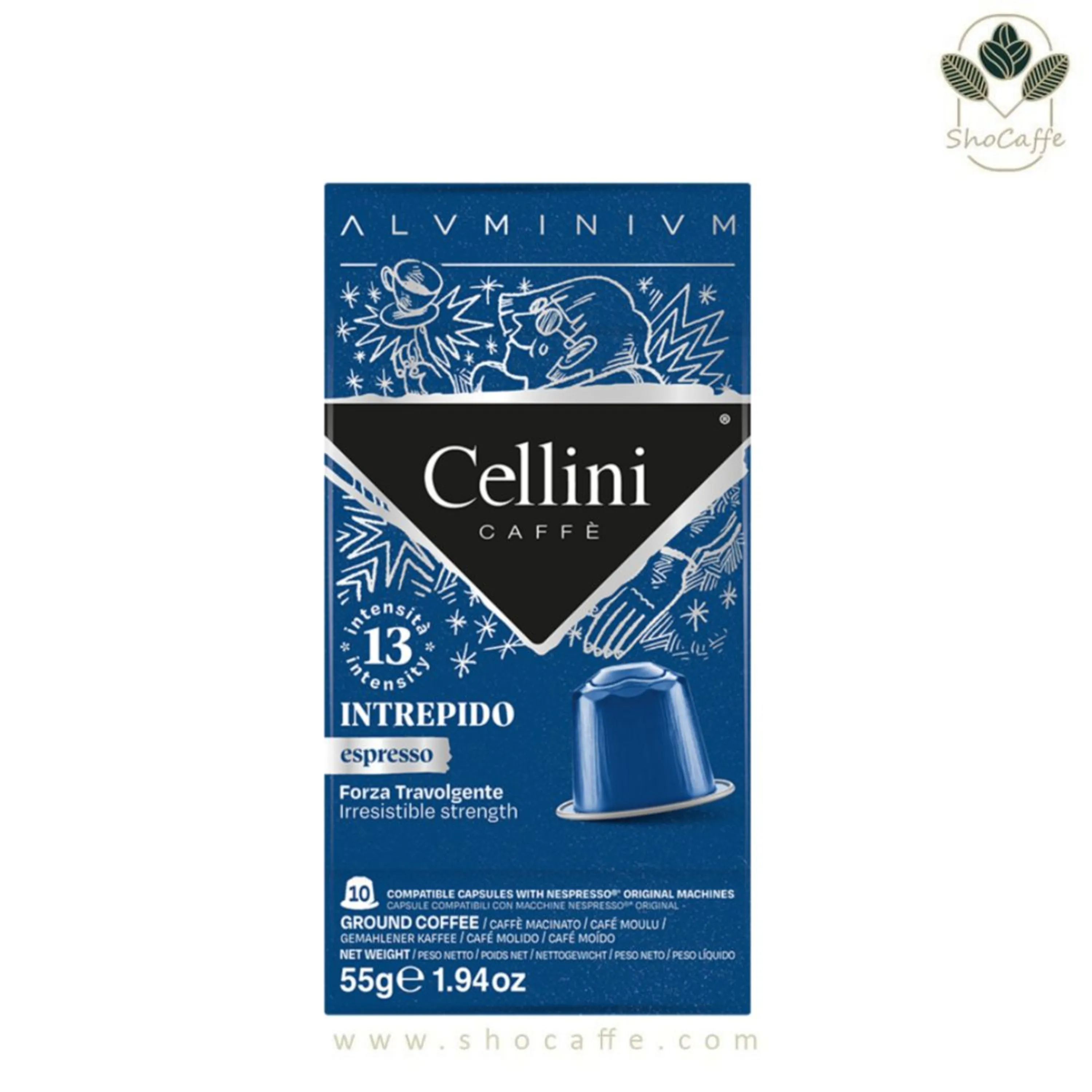 کپسول قهوه نسپرسو چلینی اینتریپیدو Cellini Intrepido